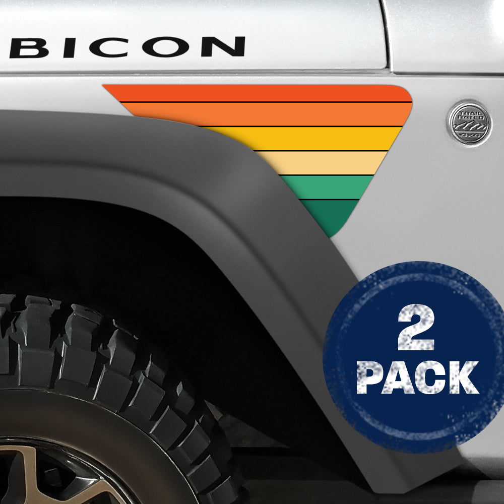 Retro Stripes 2pc Vinyl Fender Decal