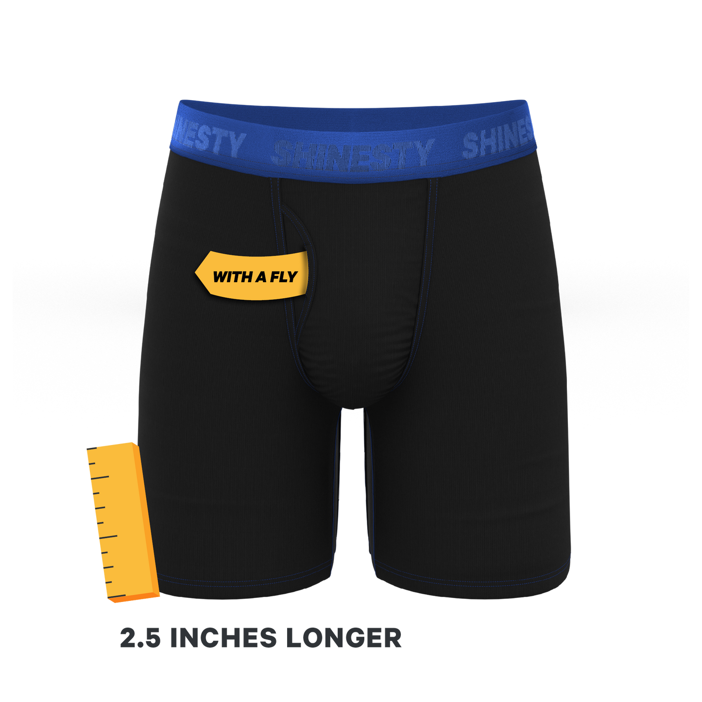 The Rhythm & Blues | Black and Blue Long Leg Ball Hammock® Pouch Underwear With Fly