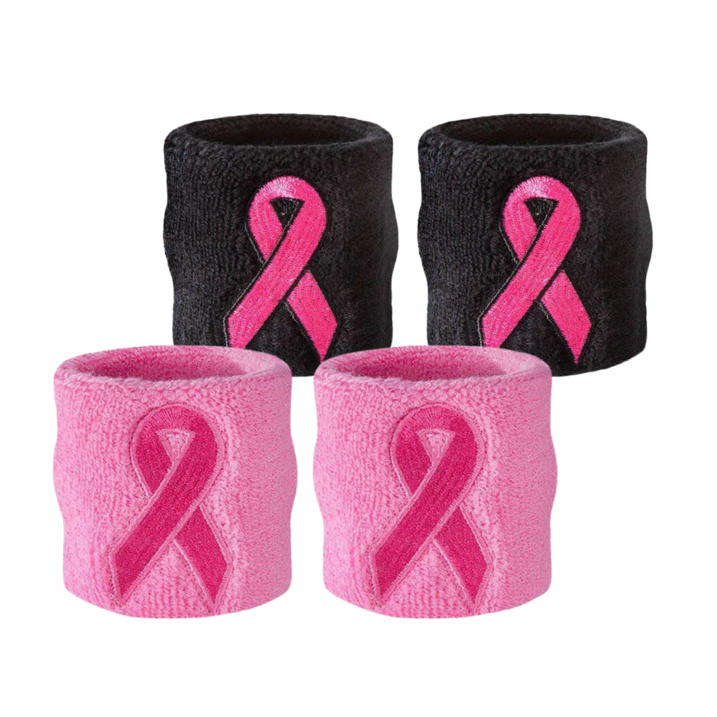 Pink Ribbon Wristband Pair