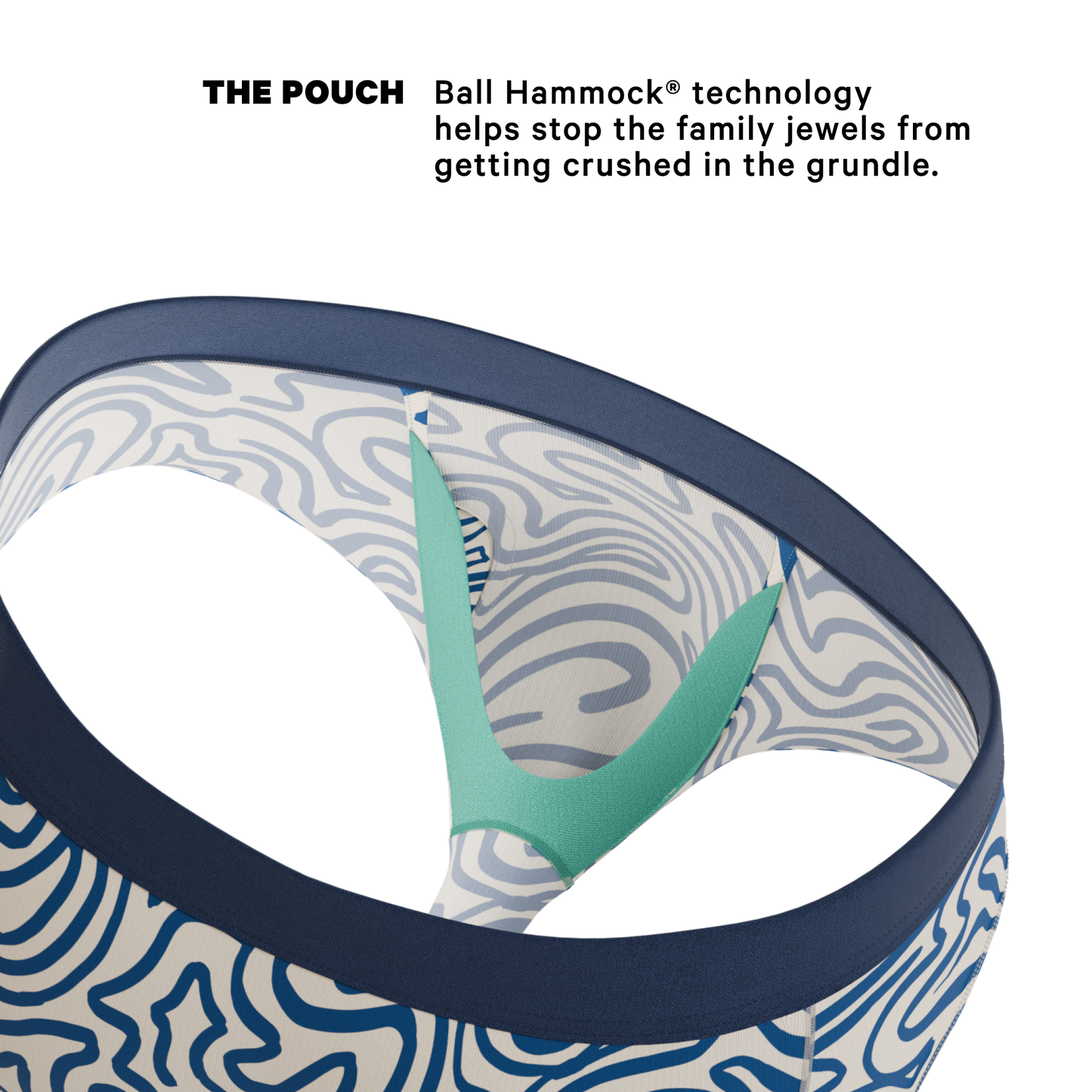 The Rio Grande | Abstract Navy Line Ball Hammock® Pouch Underwear Briefs