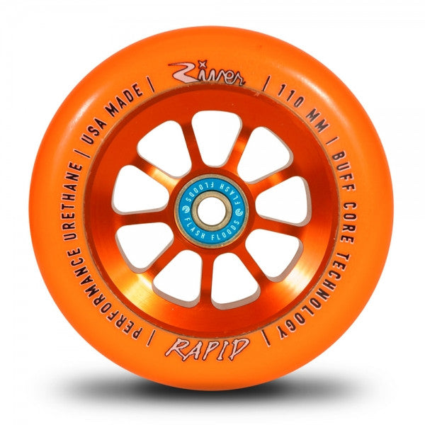 River Wheels Natural “Sunset” Rapids 110mm - Orange on Orange (Pair)