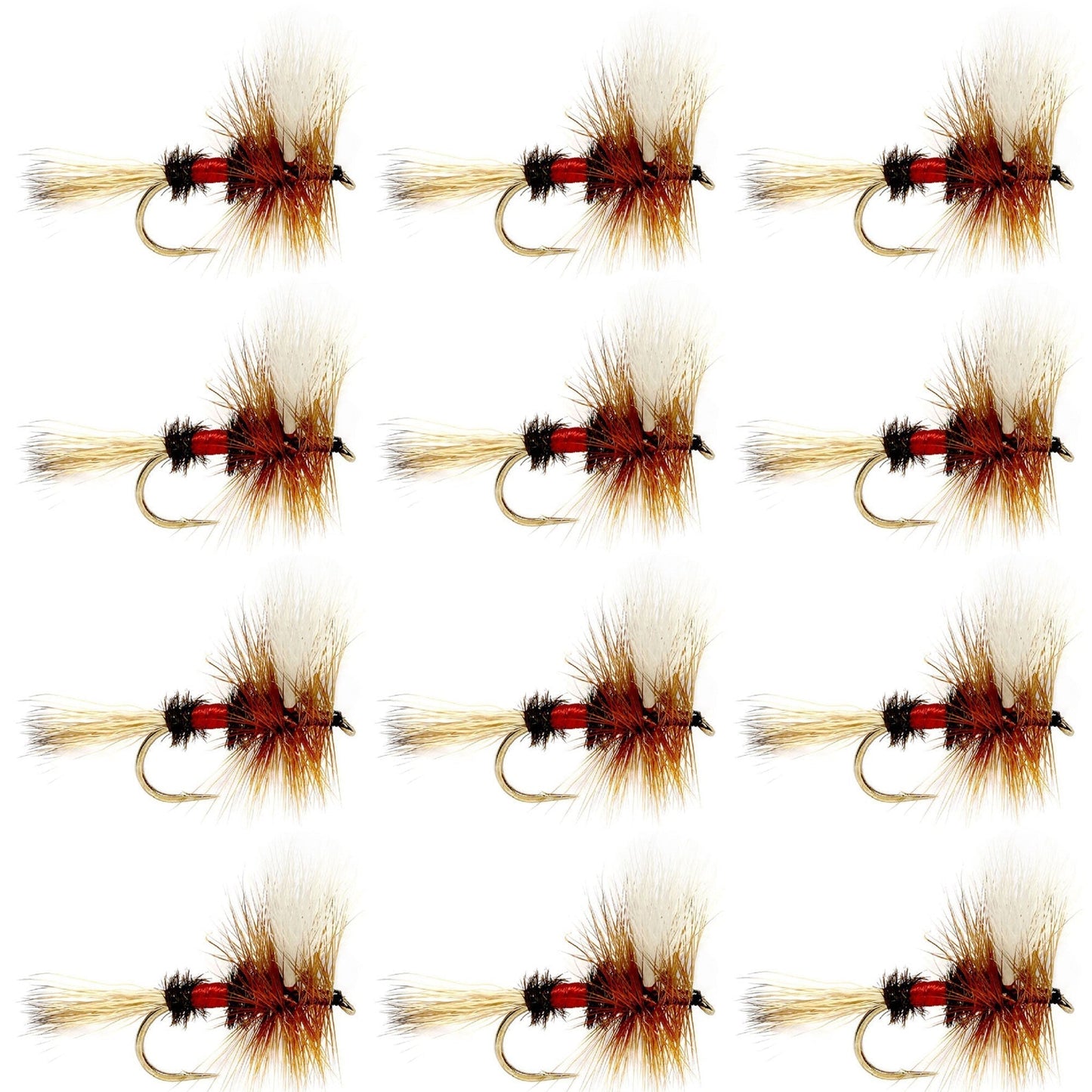 Royal Wulff Classic Trout Dry Fly Fishing Fly -12 Flies Size 14