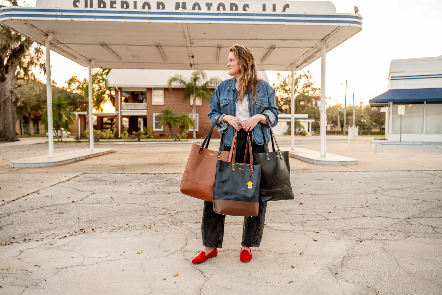 Emma Leather Tote | Red