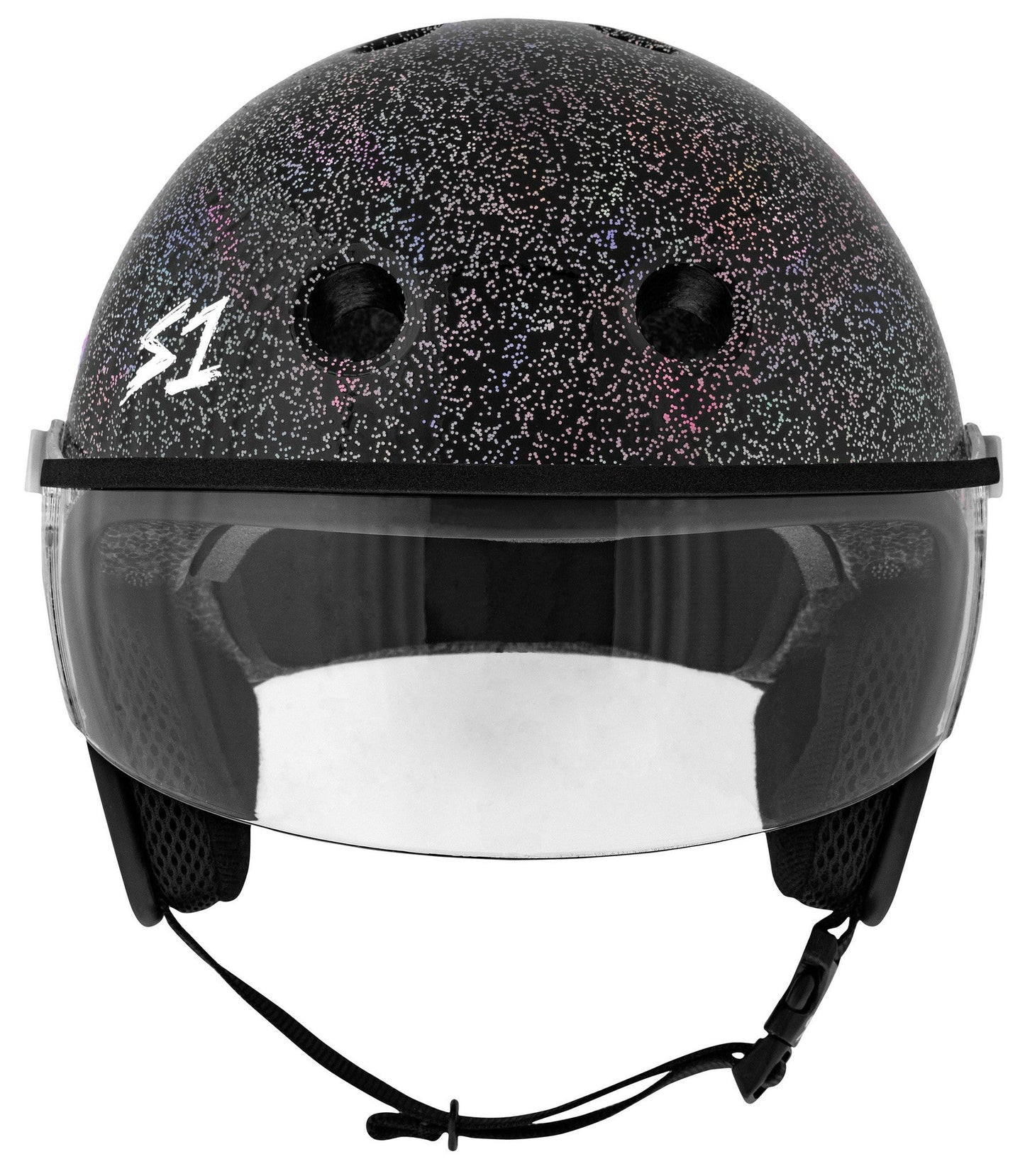 S1 Retro Lifer E-Helmet - Black Gloss Glitter