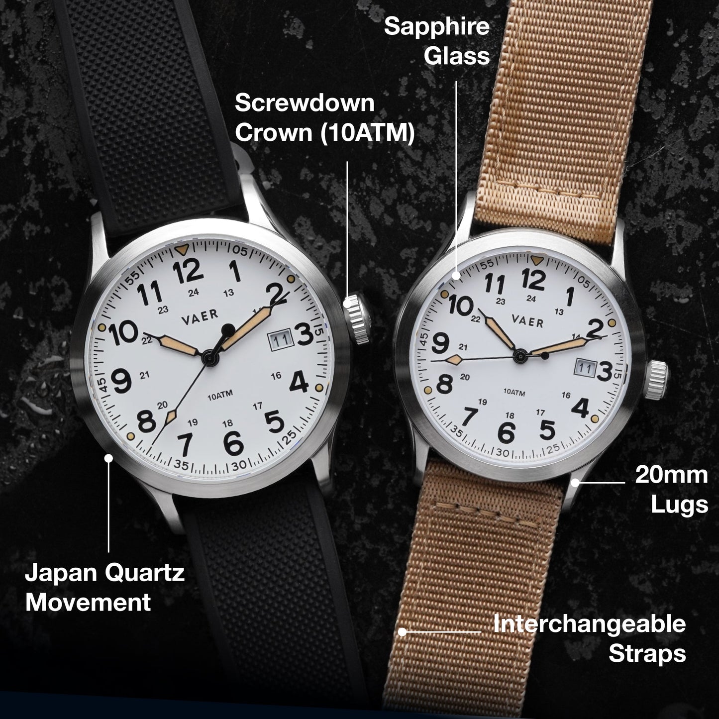 S5 Calendar Field White - 40mm Quartz