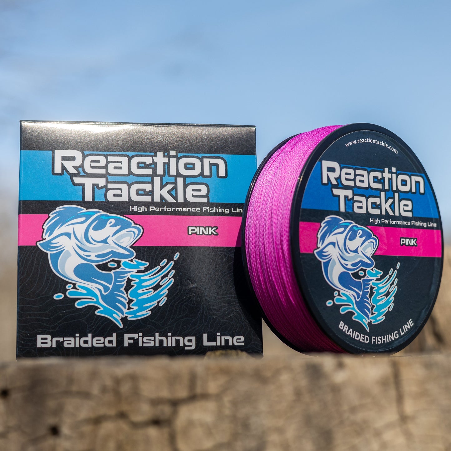 Reaction Tackle Braided Fishing Line - Pink