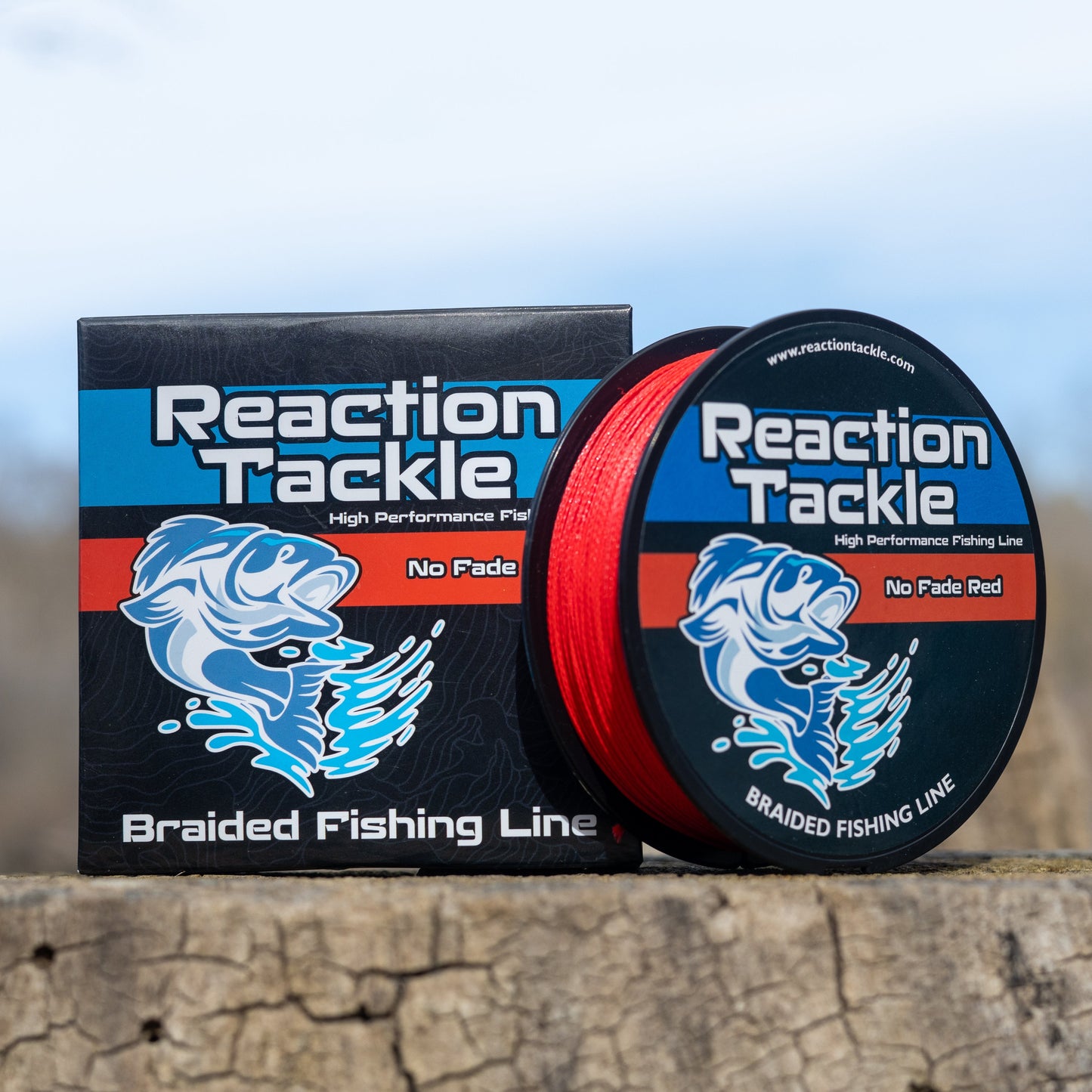 Reaction Tackle Braided Fishing Line - NO FADE Red