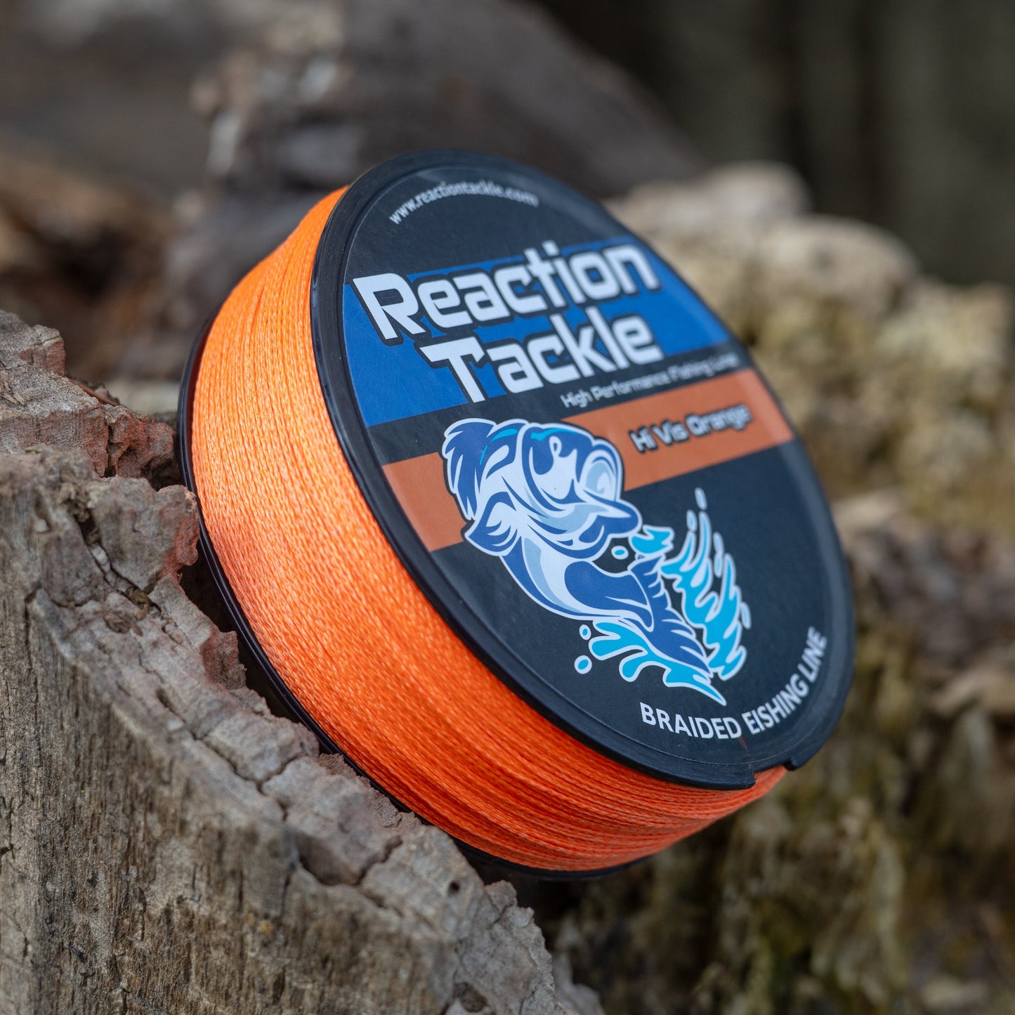 Reaction Tackle Braided Fishing Line - Hi-Vis Orange