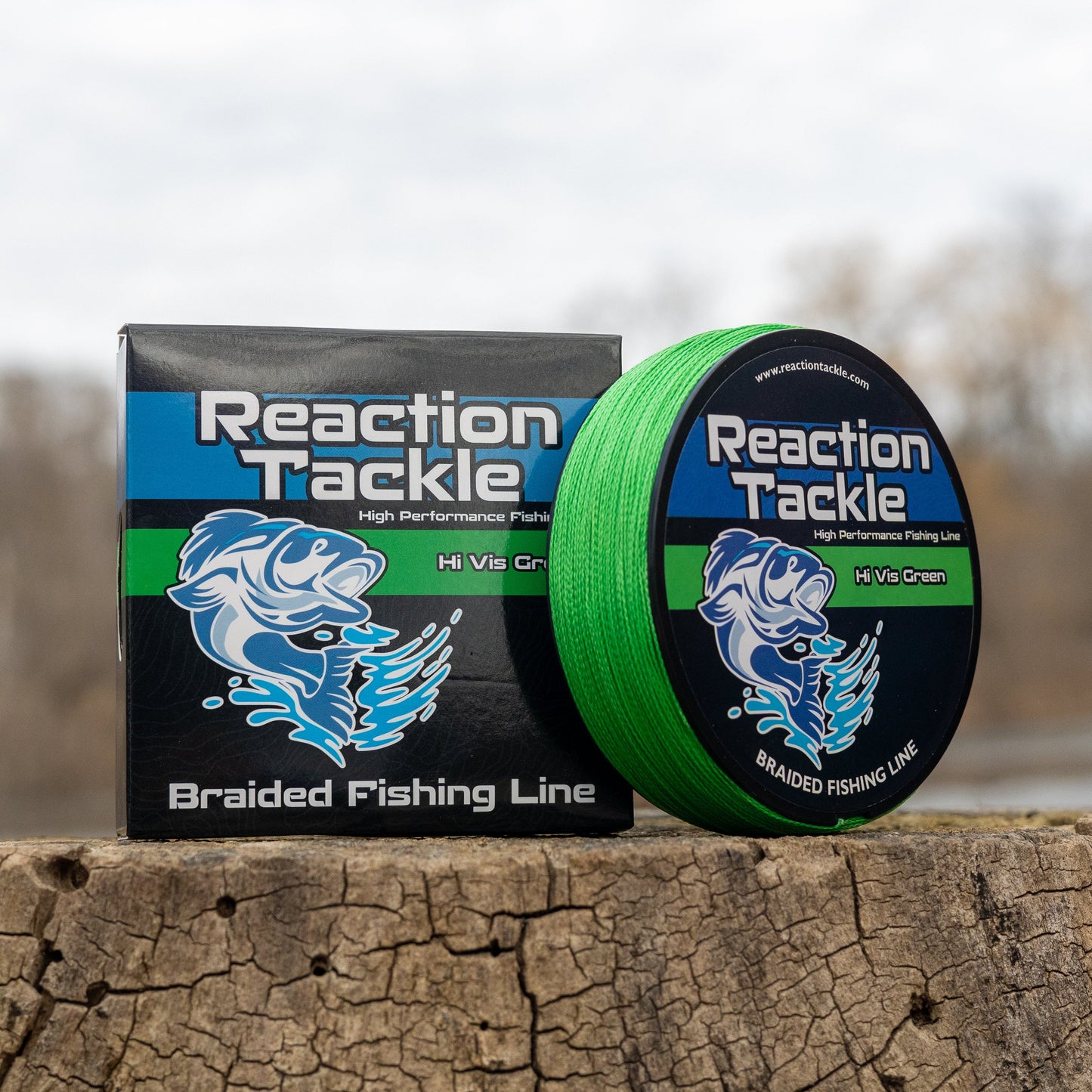 Reaction Tackle Braided Fishing Line - Hi-Vis Green