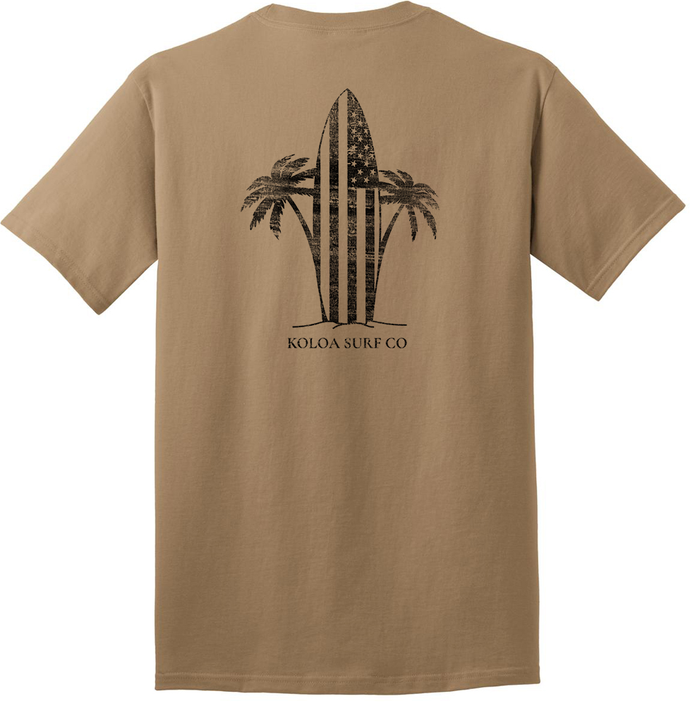Koloa Retro USA Surfboard Heavyweight T-Shirt