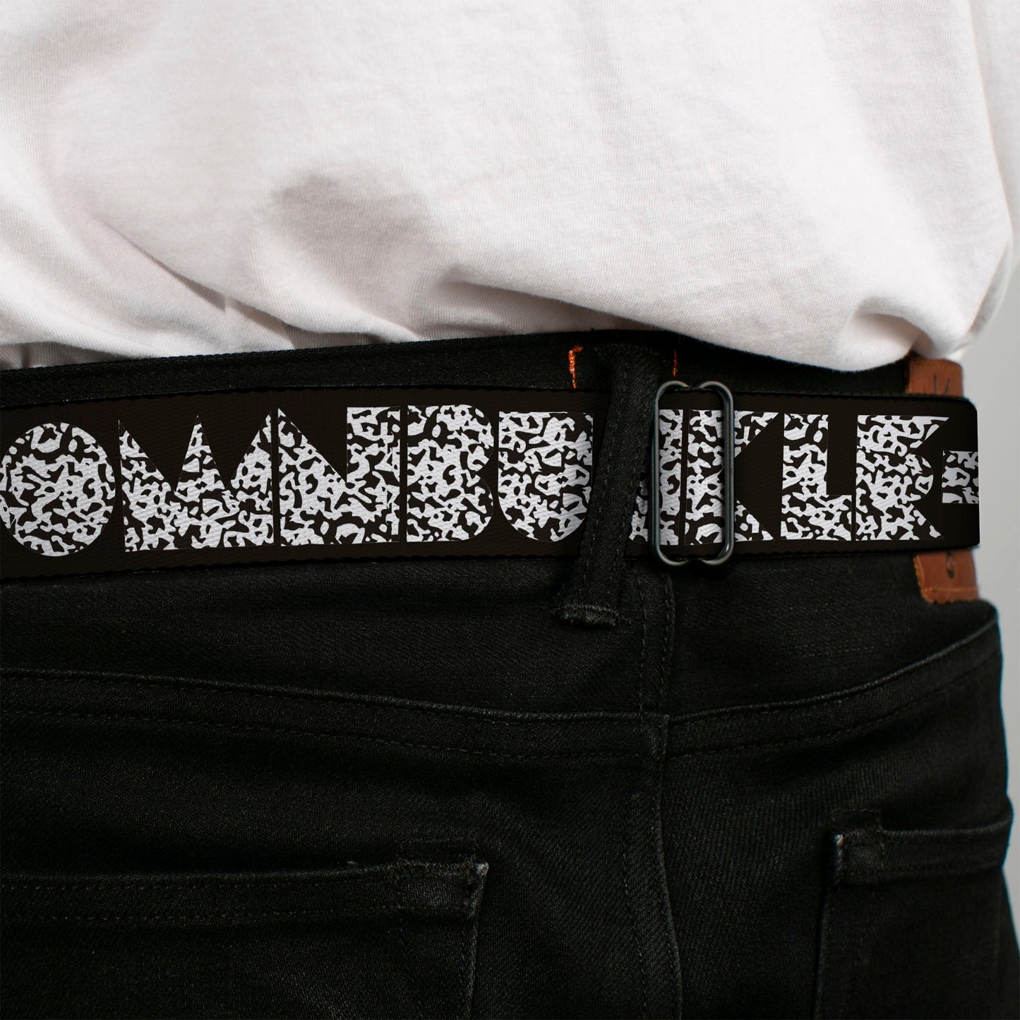 BD Wings Logo CLOSE-UP Full Color Black Silver Seatbelt Belt - BUCKLE-DOWN Shapes Black/Camo White/Black Webbing