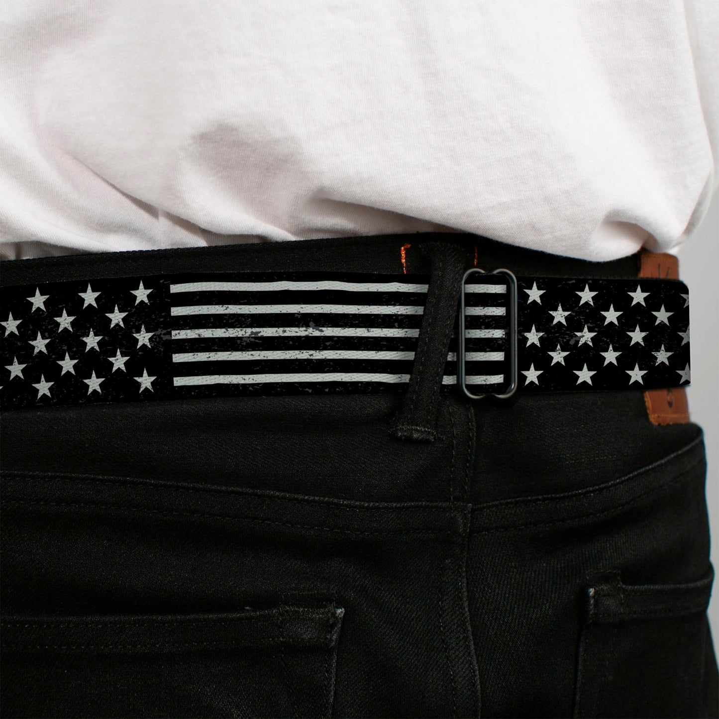 Ford Trucks Seatbelt Belt - Americana Stars & Stripes2 Weathered Black/Gray