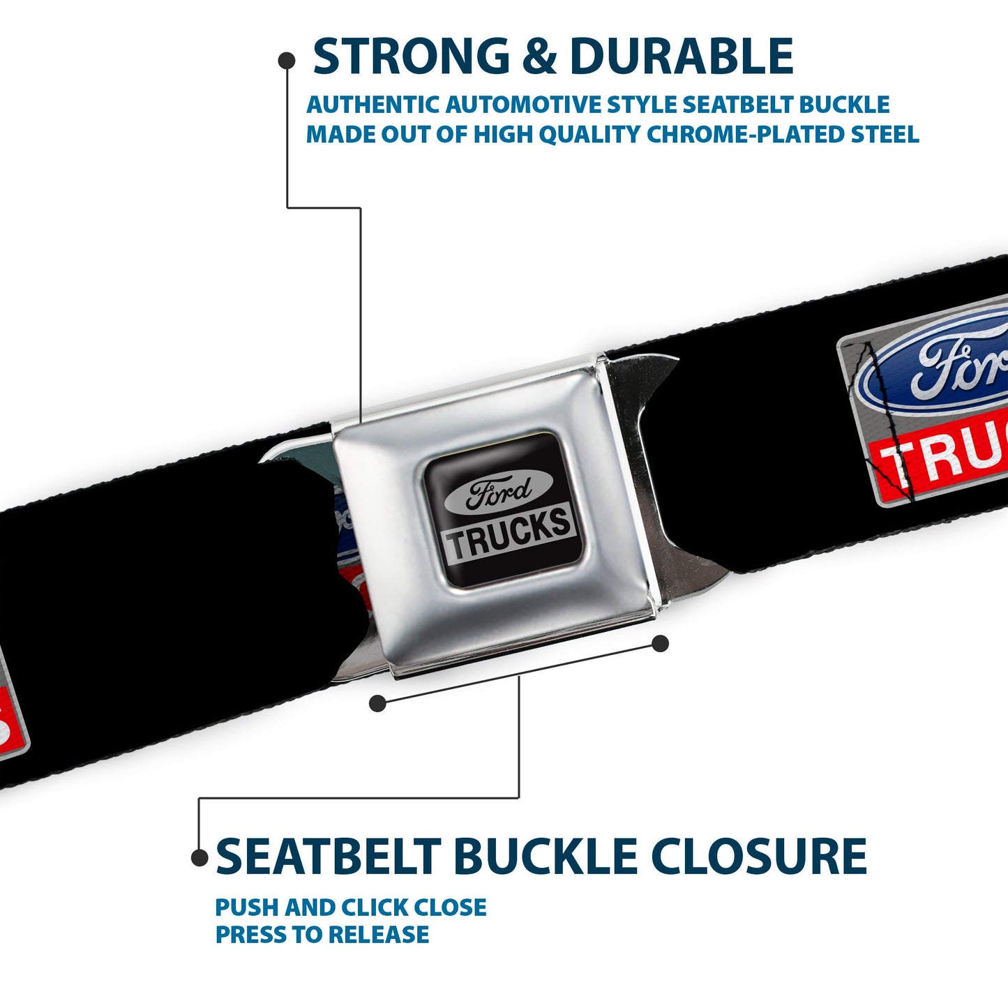 Ford Trucks Seatbelt Belt - Ford Trucks Logo REPEAT Webbing