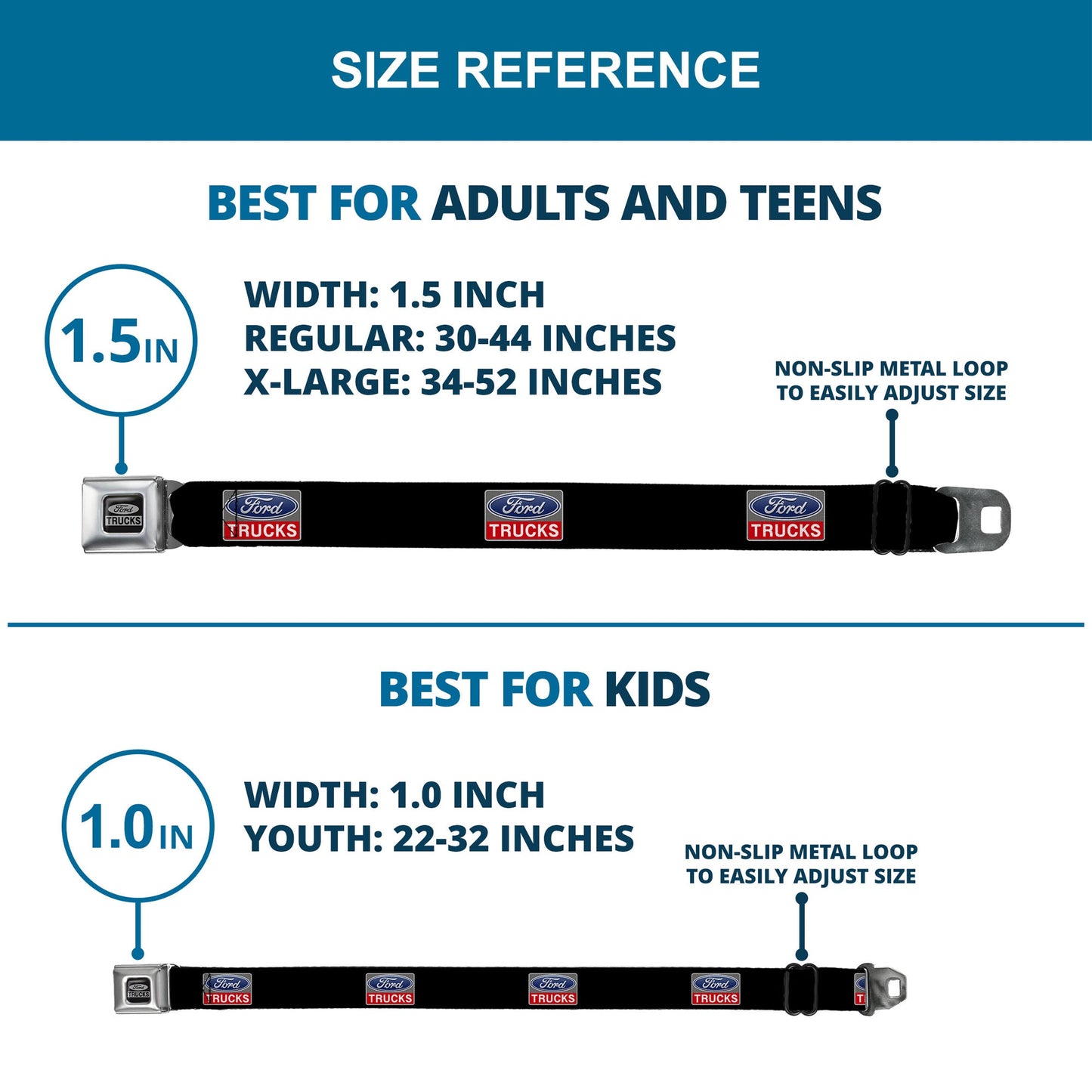 Ford Trucks Seatbelt Belt - Ford Trucks Logo REPEAT Webbing