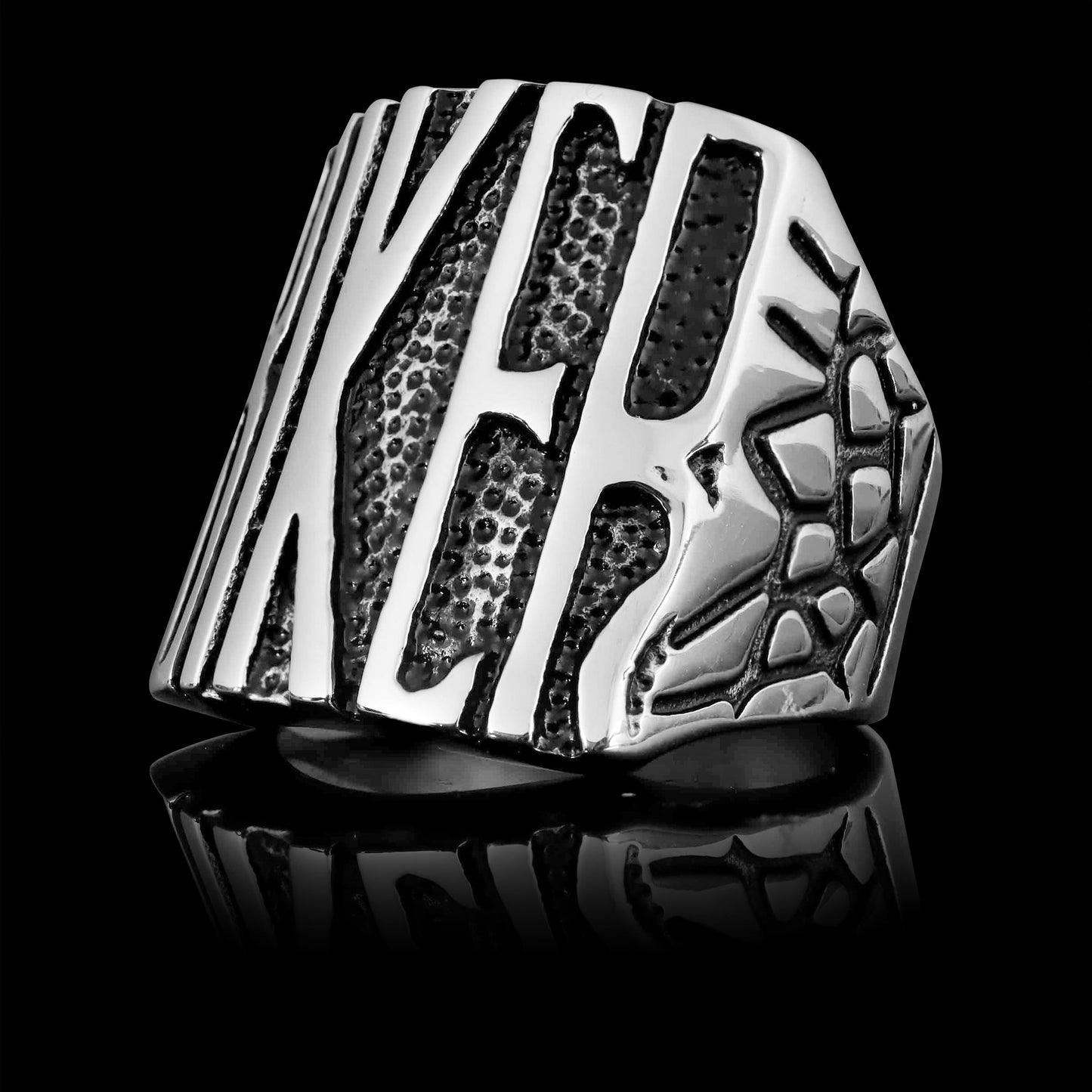 Stainless Steel Polished Men's "BIKER" Ring