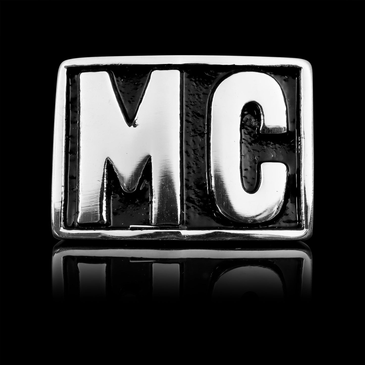 Stainless Steel Motorcycle Club MC Insignia Signet Ring