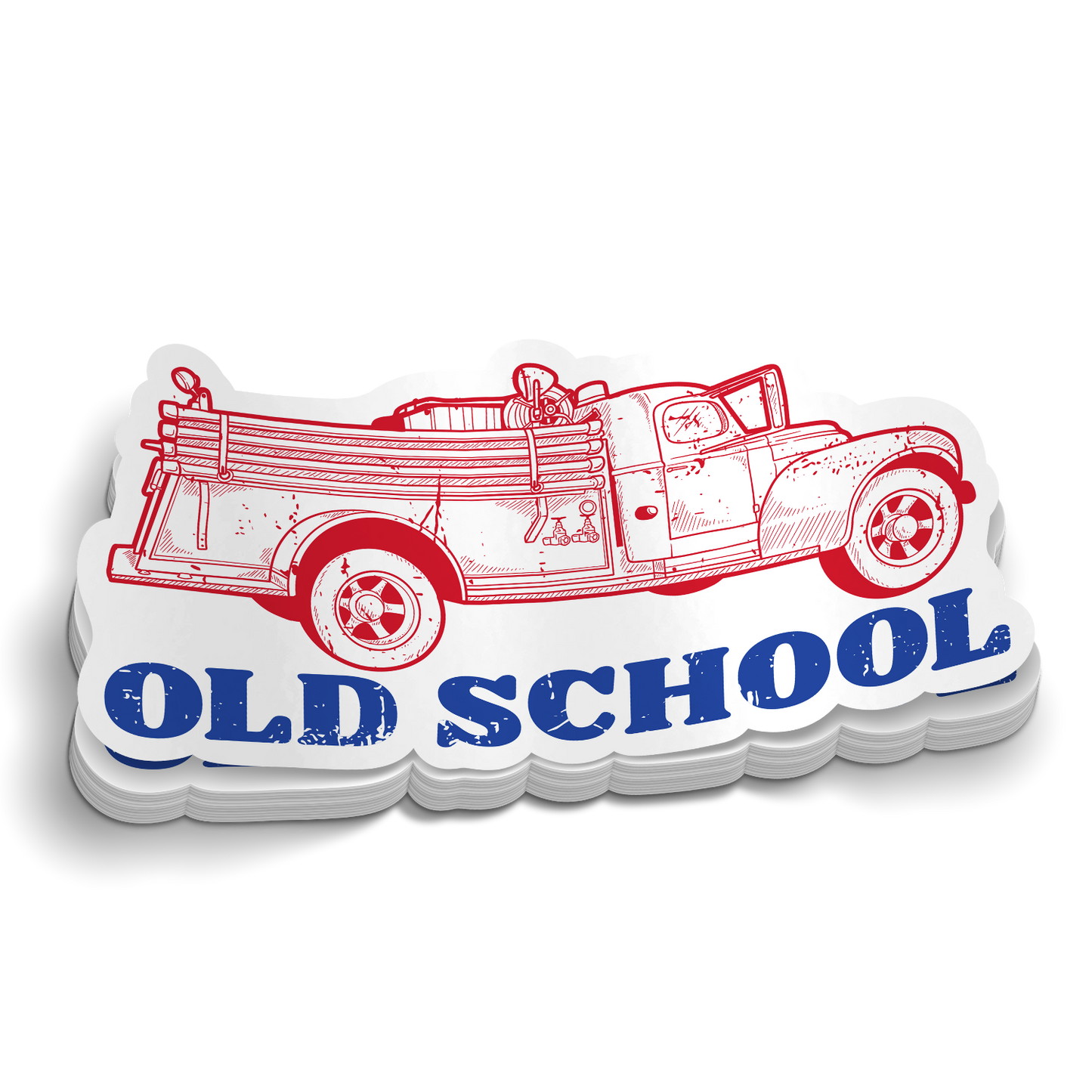Old School Fire Engine Sticker