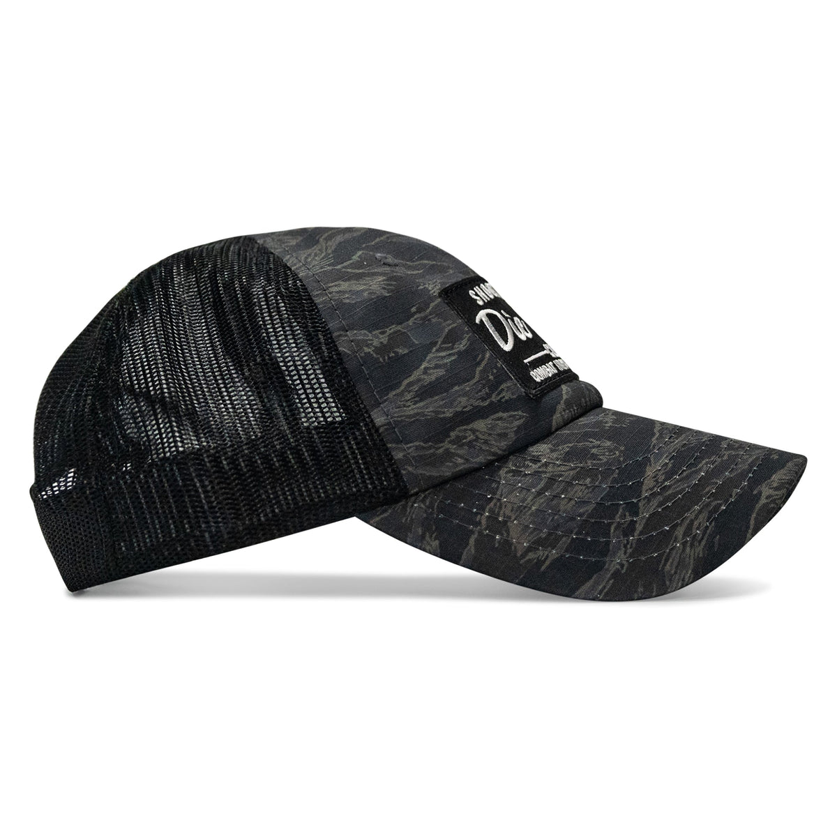 Shoot First. Die Last. Club Patch Tactical Ripstop Mesh Snapback Hat