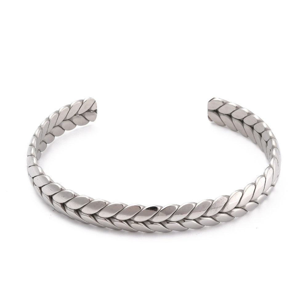 SILVER BRAID - Accent Cuff Bracelet