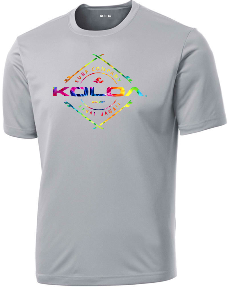 Koloa Tie-Dye Diamond Boards Moisture Wicking Tee