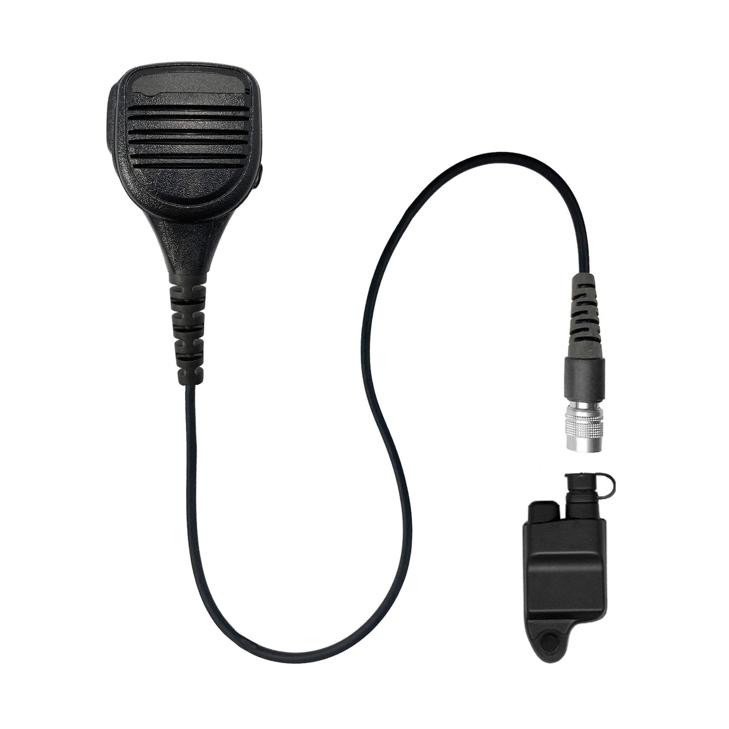 Straight Cable Loud Speaker Hand Mic w/ Quick Disconnect (Hirose) Connector - Harris &  M/A-Com 700P/Pi, 710P, P5100 / P7100 / P7200 Series & More