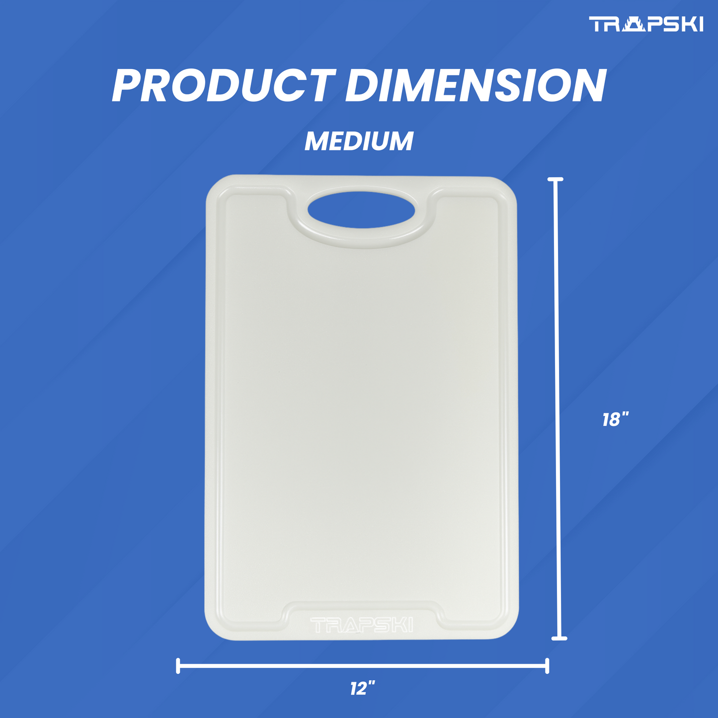 TRAPSKI 3/8 Inch Thick HDPE Cutting Boards | Food-Grade | Juice Grooves