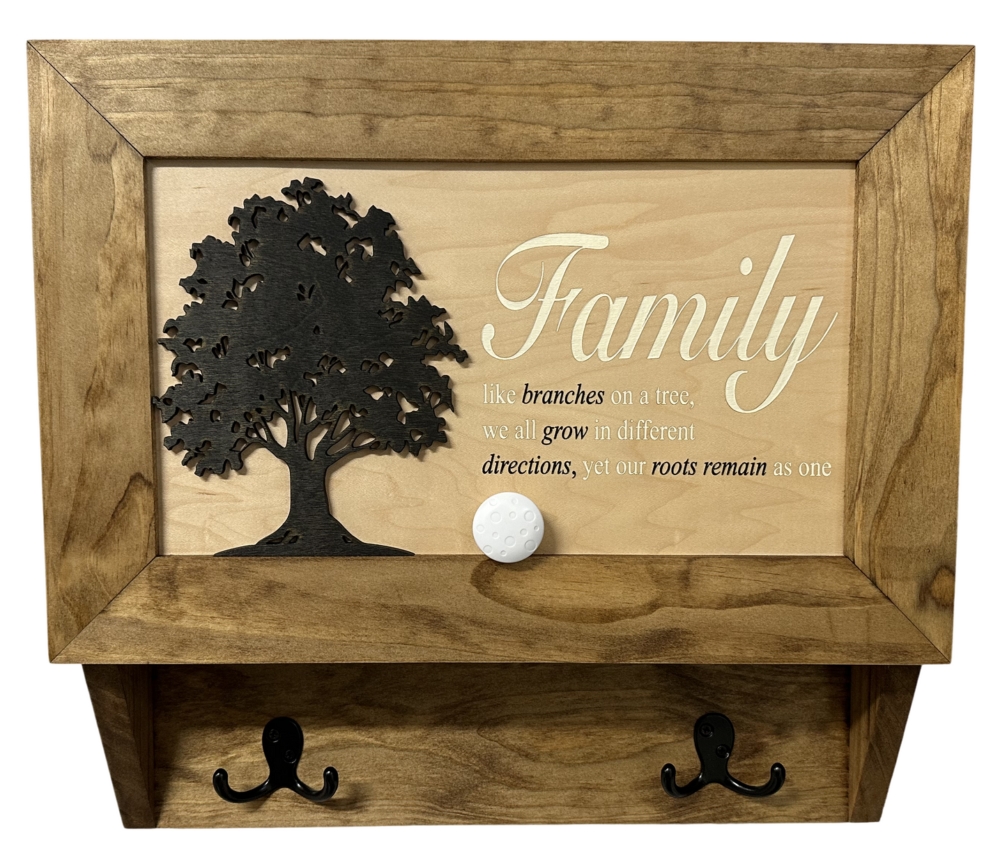 Family Tree Gun Safe Coat Rack - Handcrafted Wooden Gun Cabinets - Gun Shelf Hidden Storage for Rifles, Shotguns, & Handguns - Quick Access Hidden Wall Safe