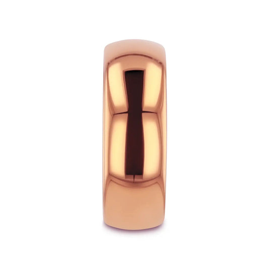 SOL Traditional Domed Rose Gold–Plated Tungsten Carbide Wedding Ring, 4mm–8mm
