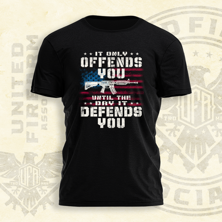 It Only Offends You Till it Defends You Tee - UFA - 1980