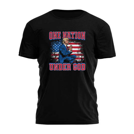 One Nation Under God - Trump Illustration Tee - 3608