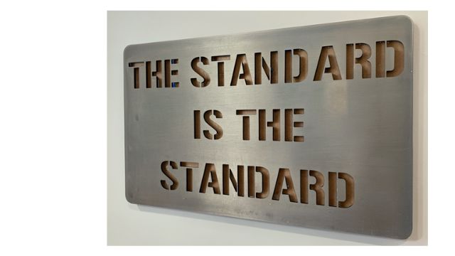 “The Standard is the Standard” Pittsburgh 11-gauge steel wall art piece