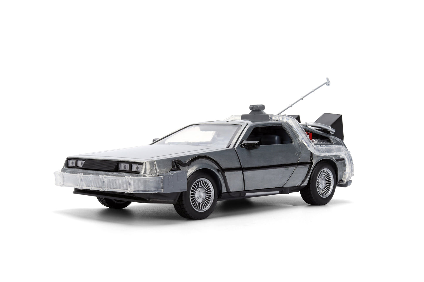 Back to the Future die-cast 1:24 scale 40th Anniversary "Hollywood Rides" light-up DeLorean Time Machine