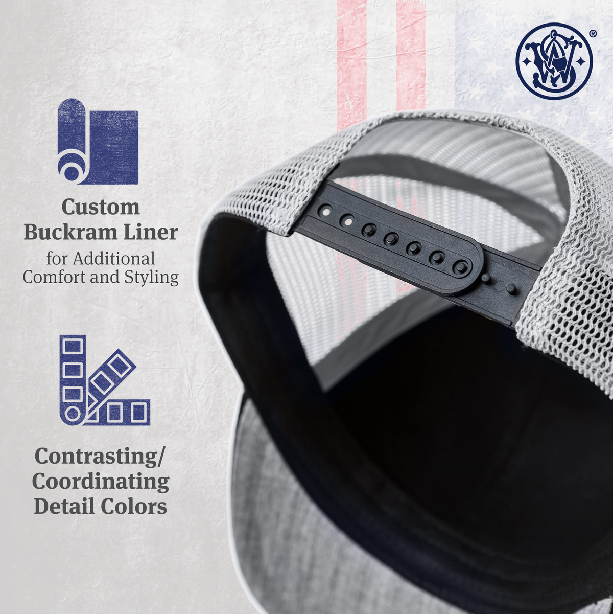 Smith & Wesson® Two-Tone Black & Grey Trucker Cap
