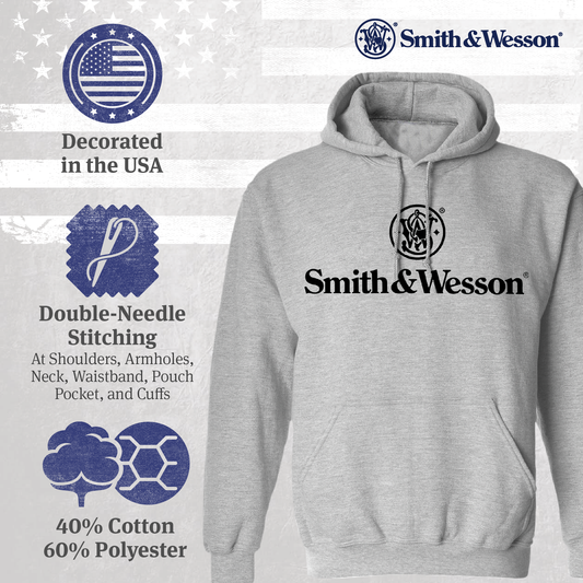 Smith & Wesson® Logo Pullover Hooded Sweatshirt - Athletic Heather