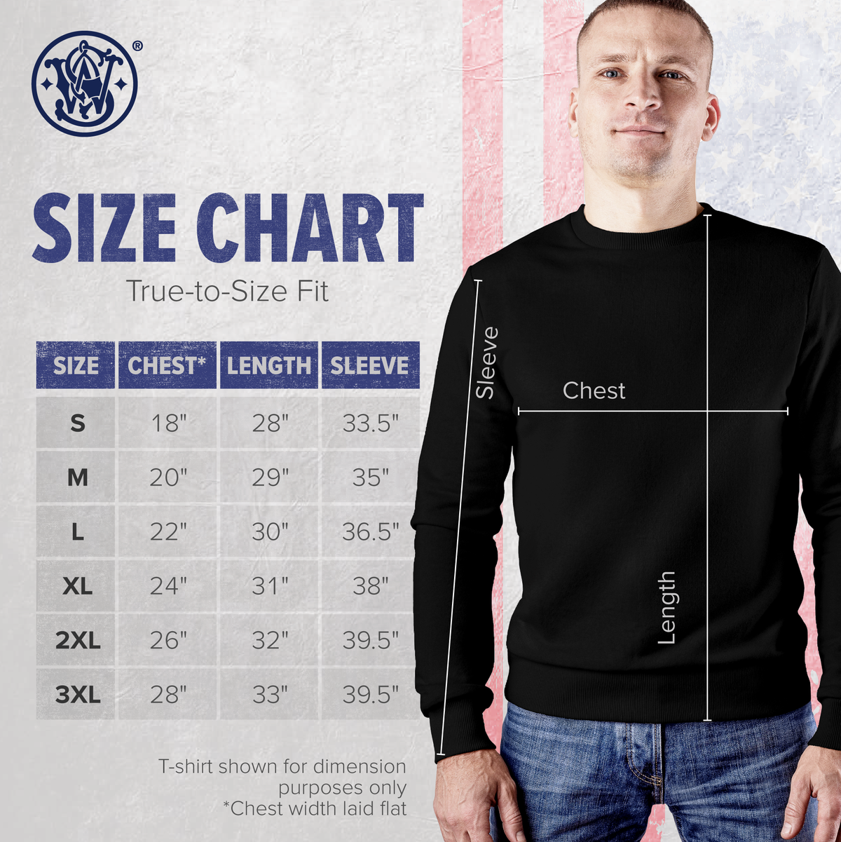 Smith & Wesson® Long Sleeve Tee with Arm Logo in Military Green