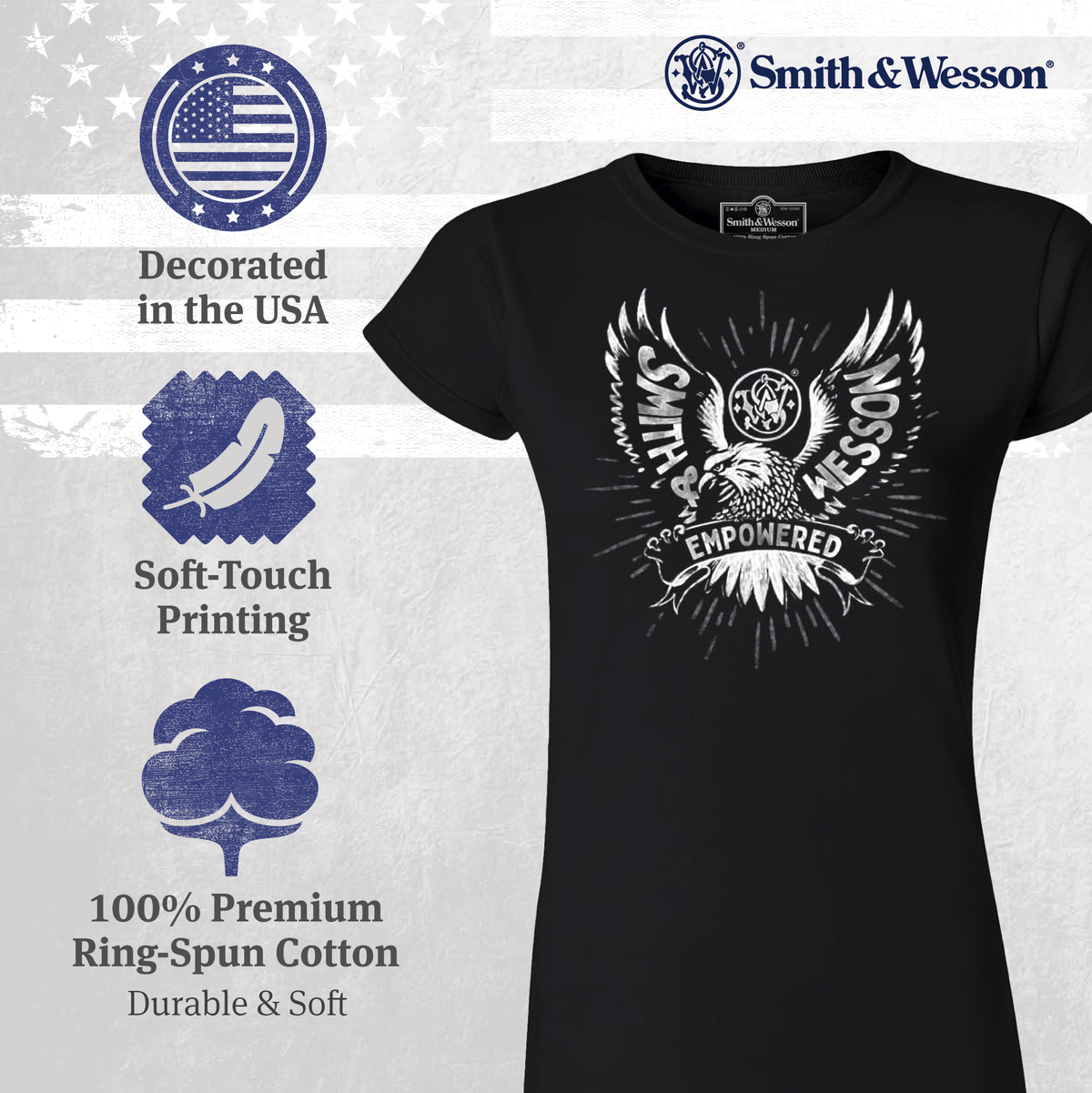 Smith & Wesson® Women's Filagree Reverse Fill Logo Premium Tee in Iceberg