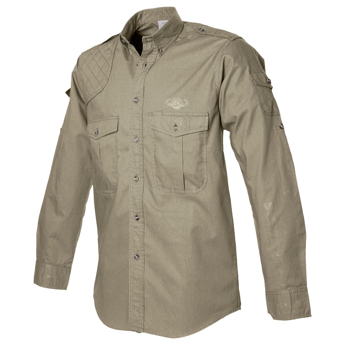 Shooter Shirt for Men with Embroidered Buffalo Logo - L/Sleeve