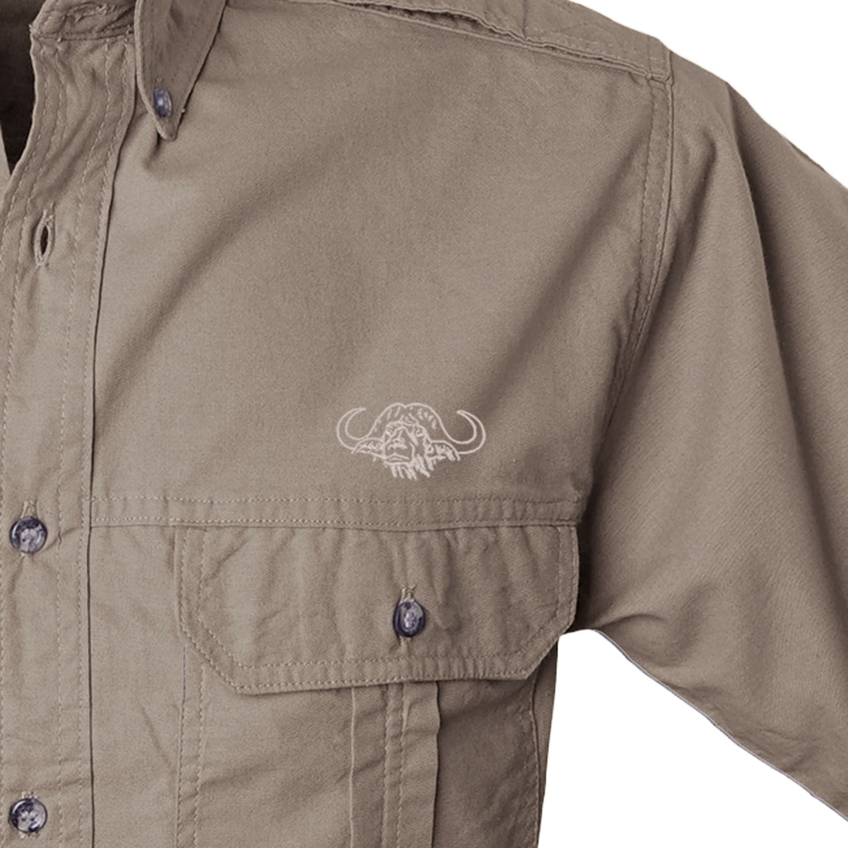 Shooter Shirt for Men with Embroidered Buffalo Logo - S/Sleeve