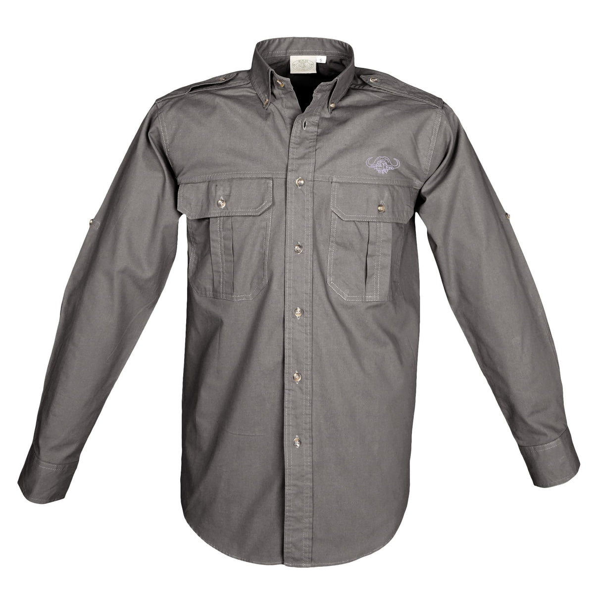 Trail Shirt for Men with Embroidered Buffalo Logo - L/Sleeve