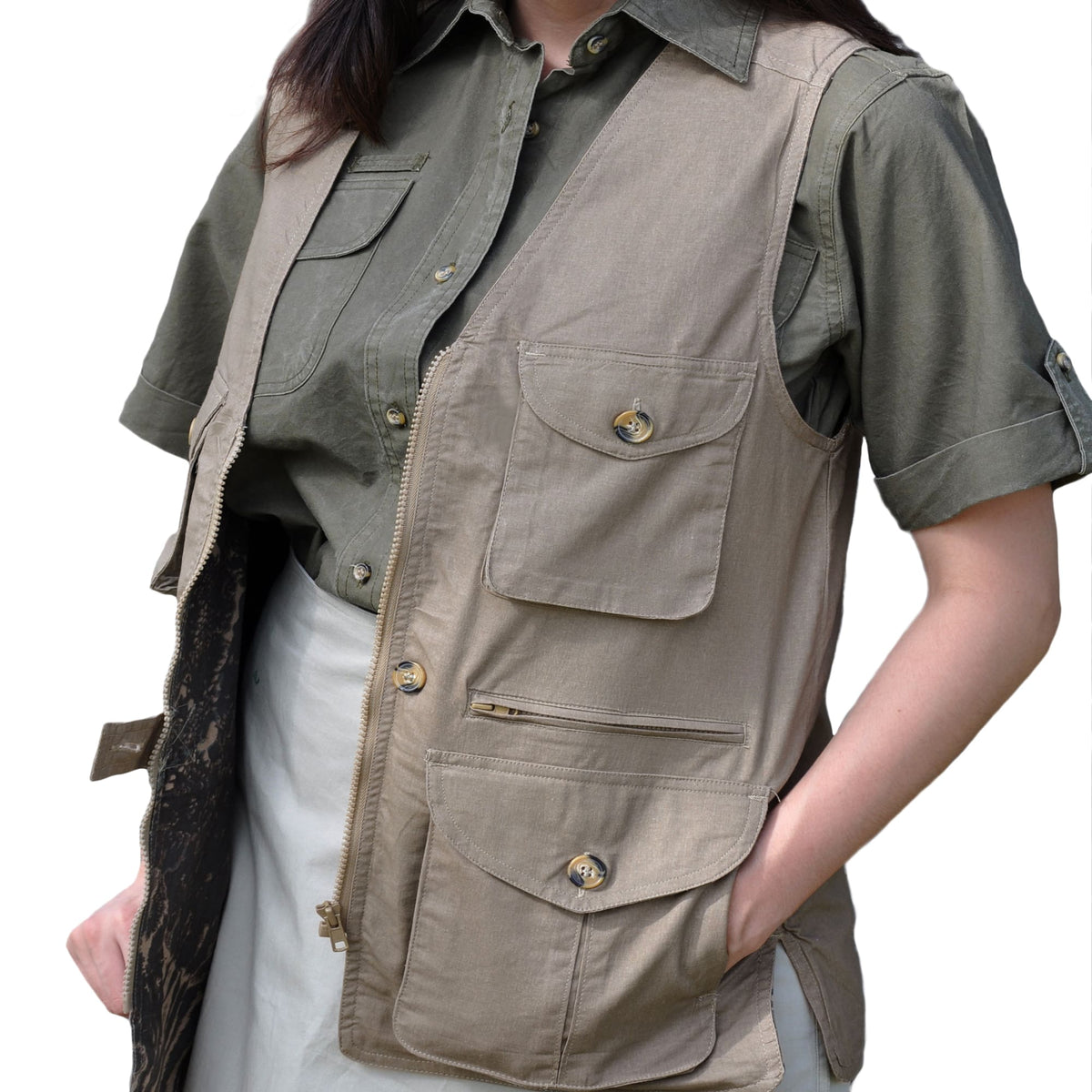 Vent Back Livingstone Vest for Women - Khaki