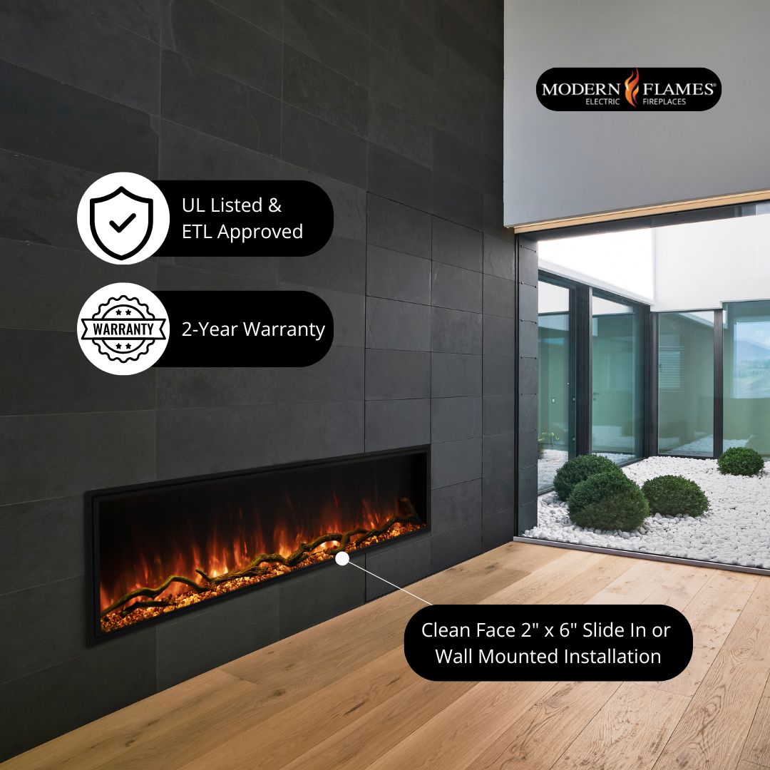 Modern Flames "Landscape Pro Slim" Smart Electric Fireplace, Sizes: 44" - 96"