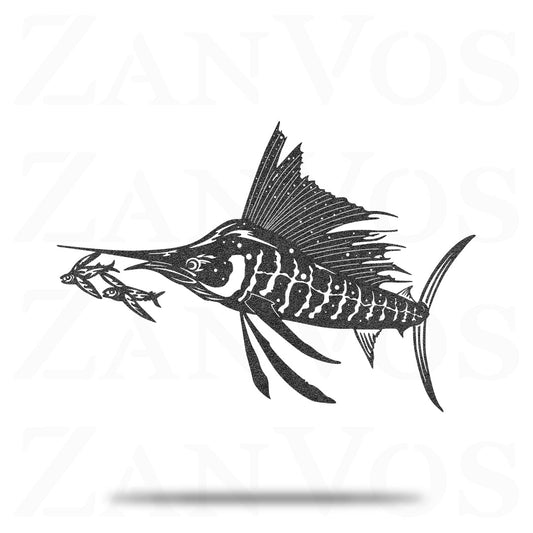 Sailfish Chasing Flying Fish