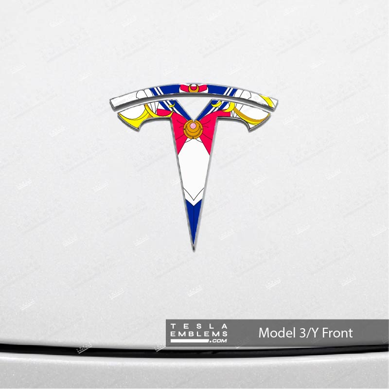 Sailor Moon Tesla Emblem Decals (Front + Back) | Model Y