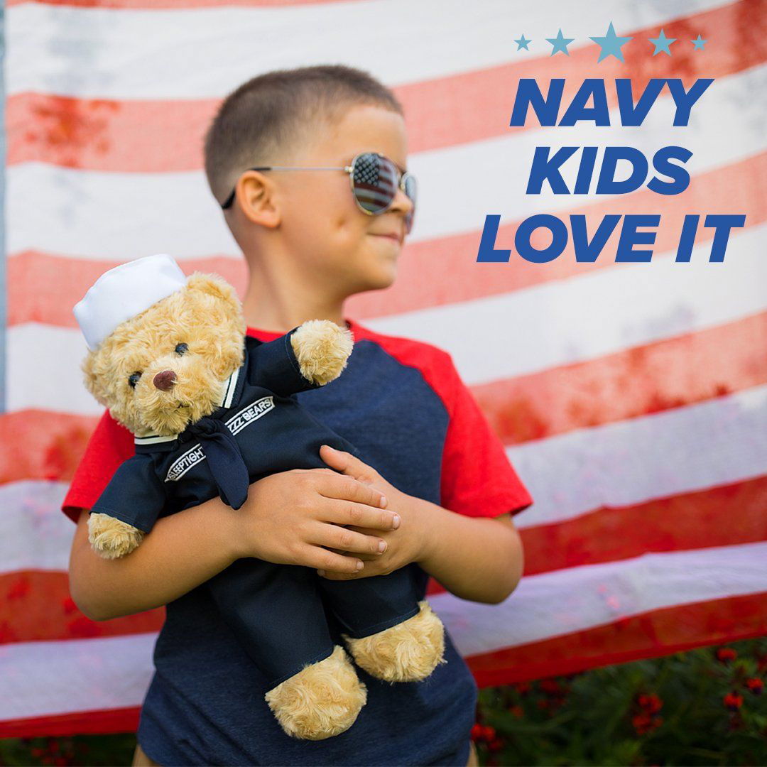 Sailor Sleeptight - Navy Teddy Bear with Storybook & Sleep System