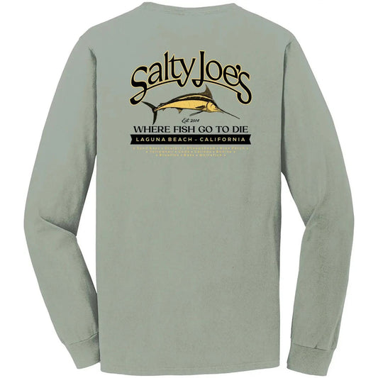 Salty Joe's Fish Count Beach Wash® Garment Dyed Long Sleeve Tee