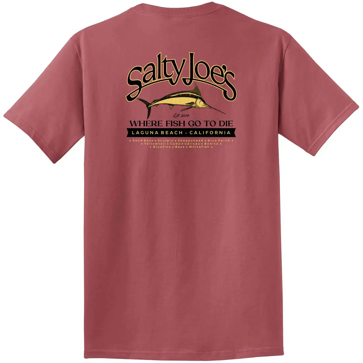 Salty Joe's Fish Count Logo Beach Wash® Garment Dyed Tee