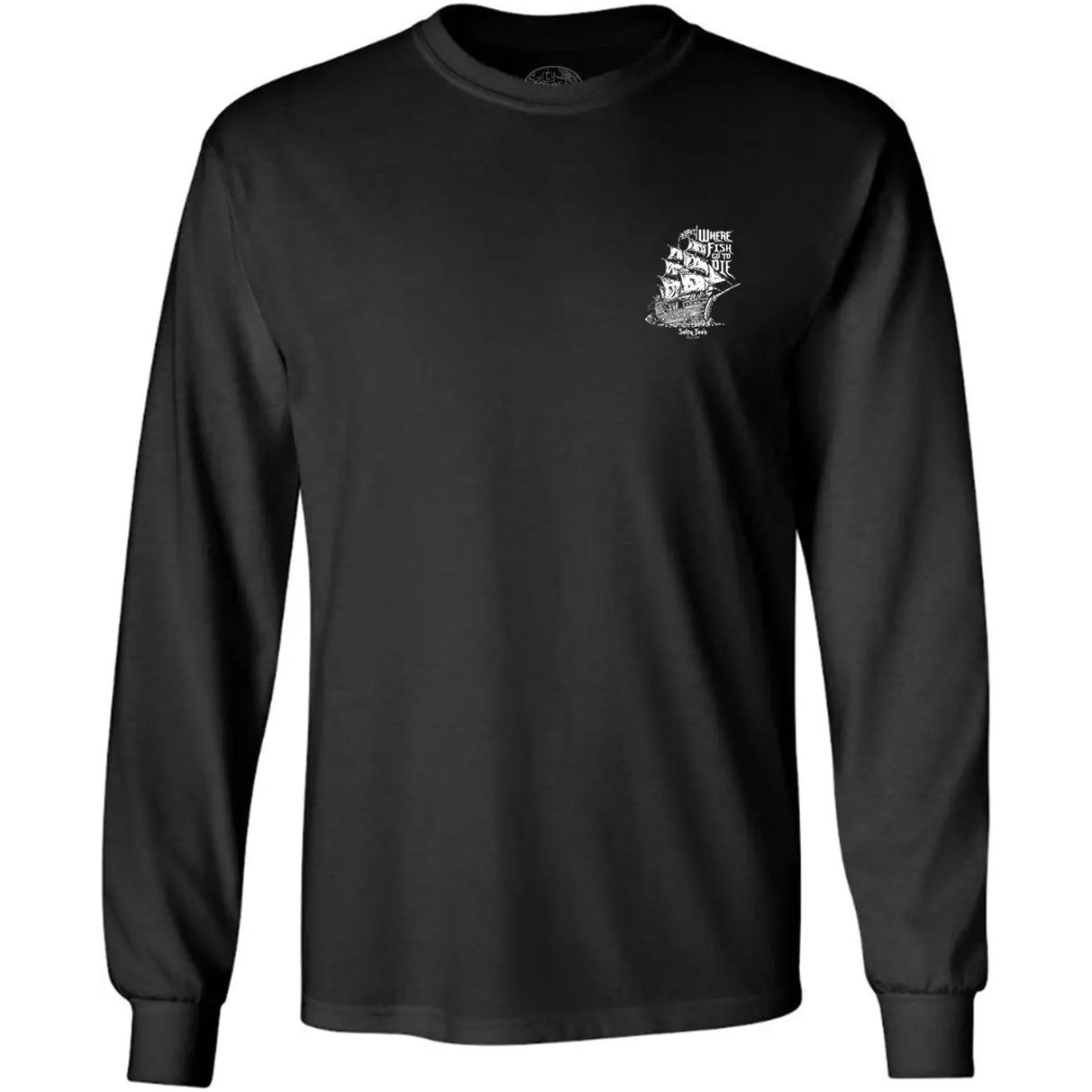 Salty Joe's Skeleton Ship Long Sleeve Fishing T Shirt