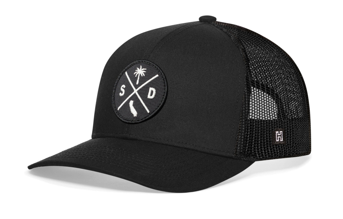 San Diego Trucker Hat  |  Black SD X Snapback