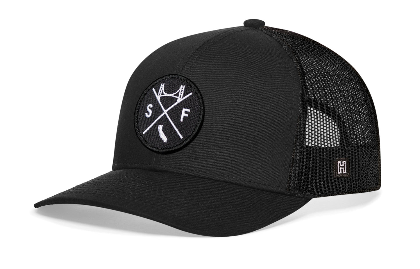 San Francisco Trucker Hat  |  Black SF X Snapback