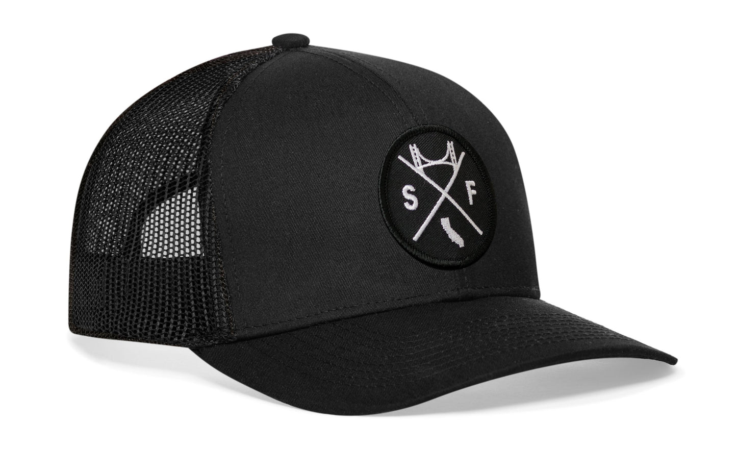 San Francisco Trucker Hat  |  Black SF X Snapback